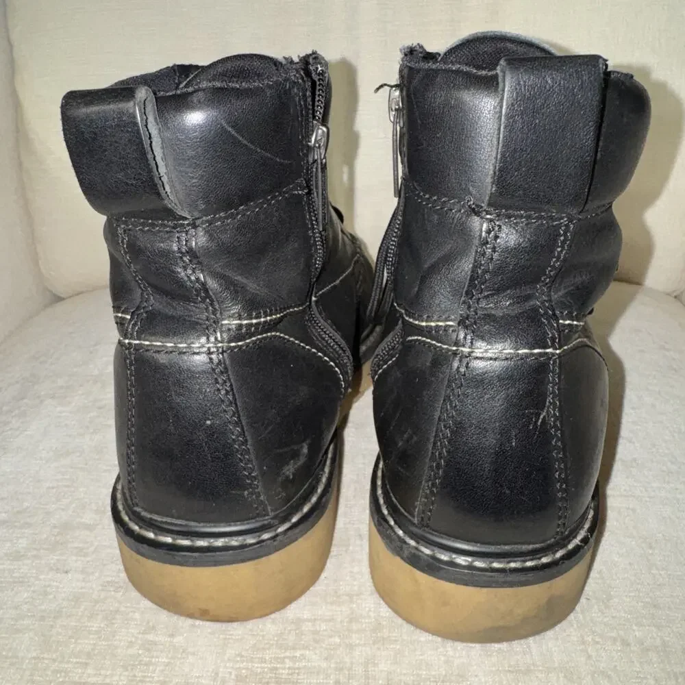 Harley-Davidson Men's Beau Leather Motorcycle Wedge Boots | Black | Size 11.5